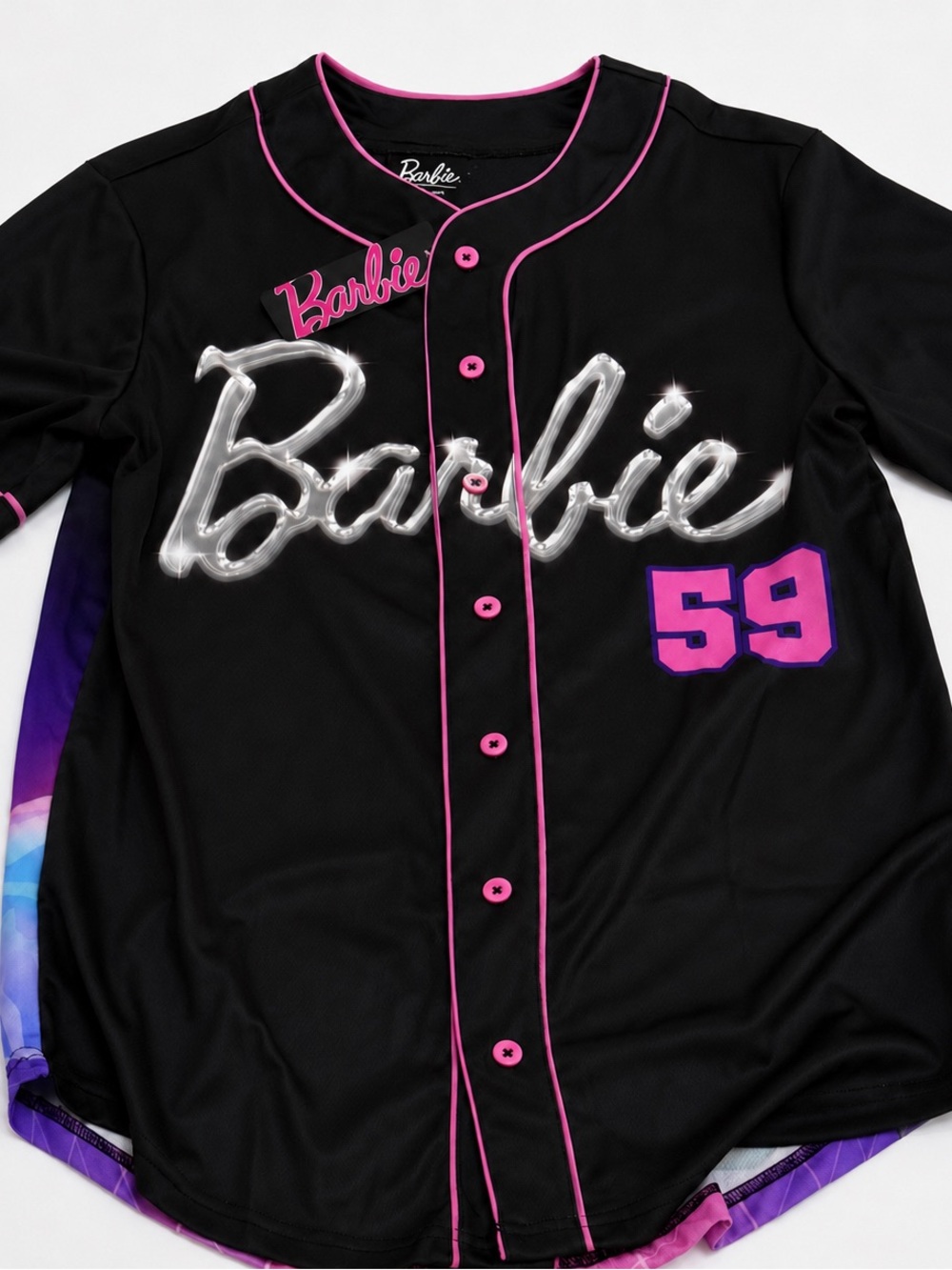 Barbie Black, Pink & Purple Baseball Jersey